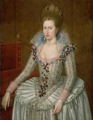 Attributed to John de Critz the Elder Portrait of Anne of Denmark oil painting picture
